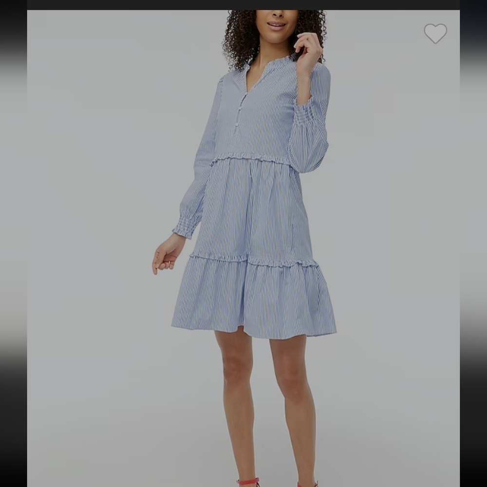 STRIPED MINI DRESS WITH RUFFLE TRIM J. CREW FACTORY
